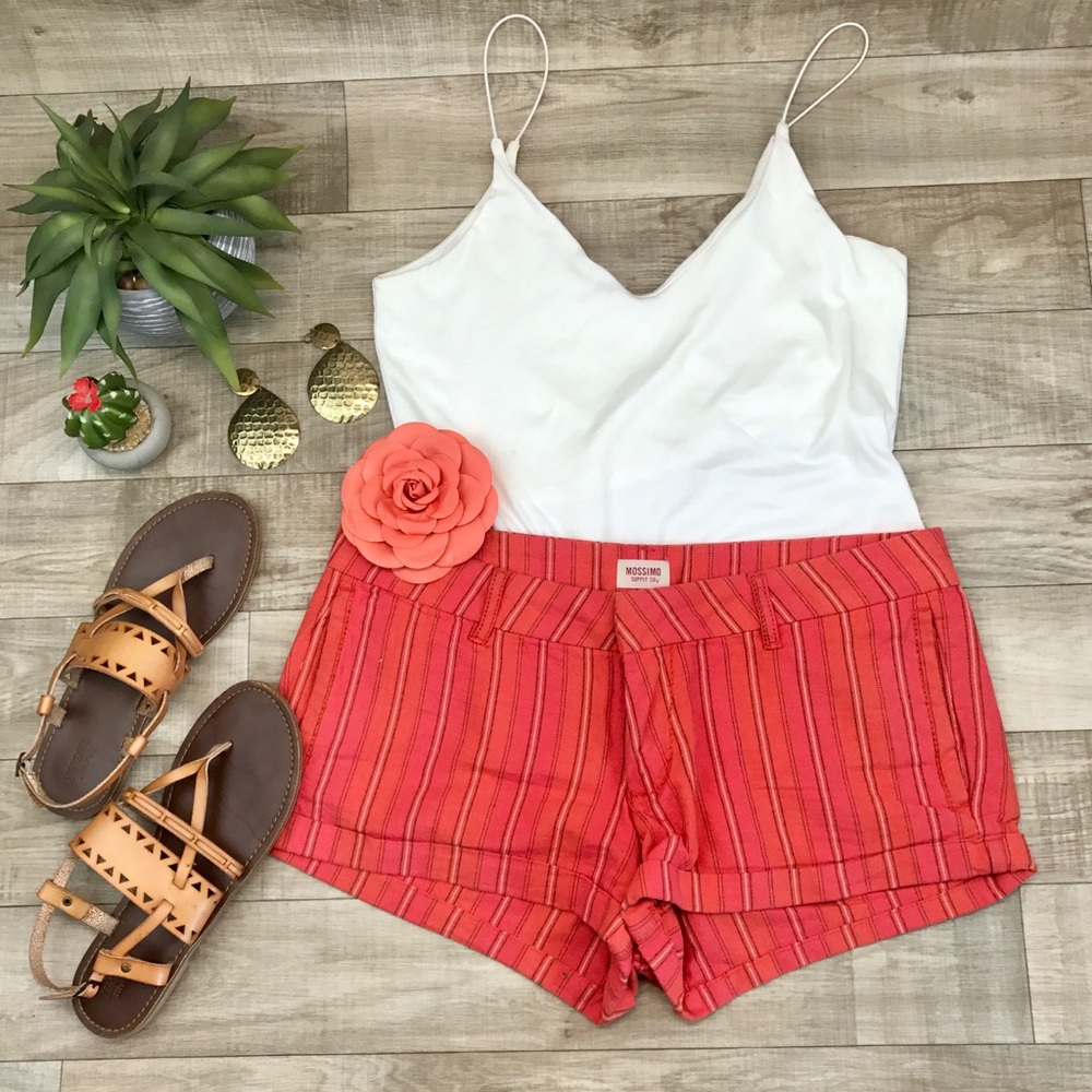 Mossimo coral stripe shorts size 9